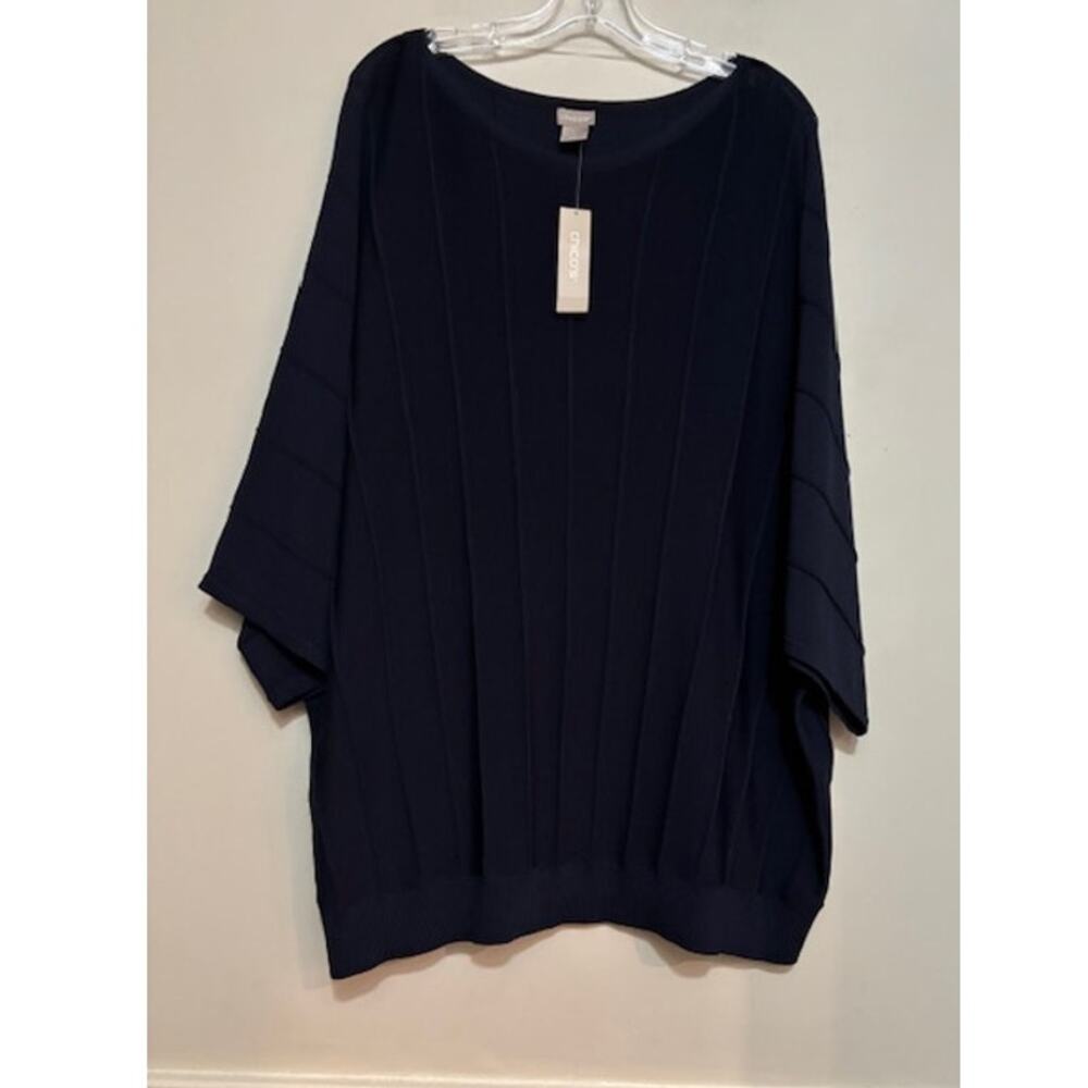 Chico's Navy Crew Neck Sweater